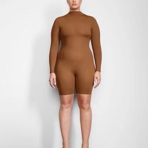 SKIMS long sleeve romper shorts